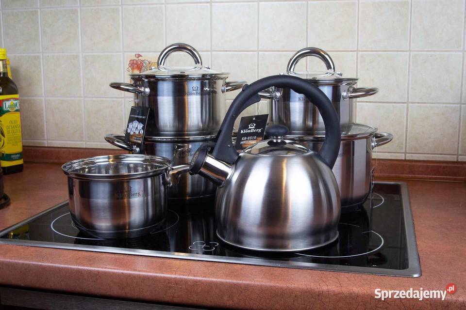 299 Zestaw dużych garnków nierdzewnych z