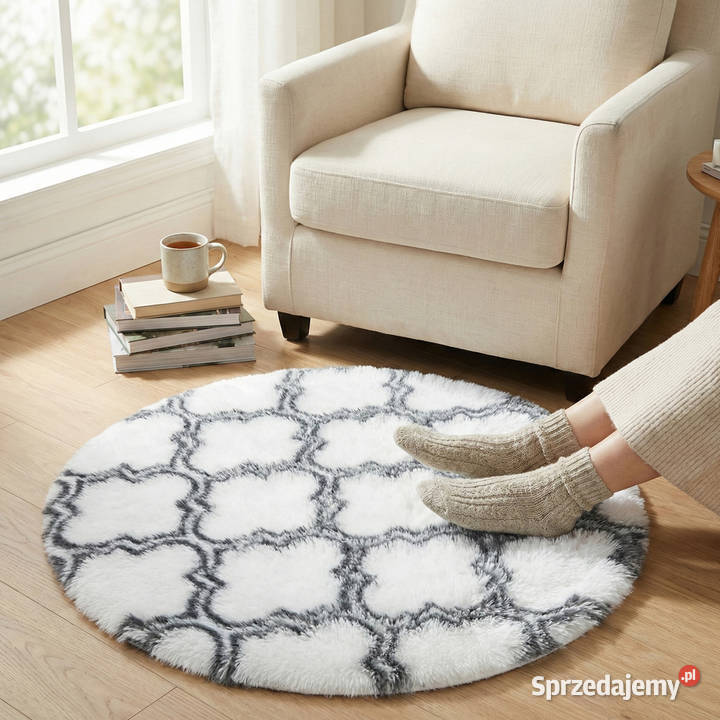Dywan okrągły do salonu shaggy DECOR Dom i Ogród Opole