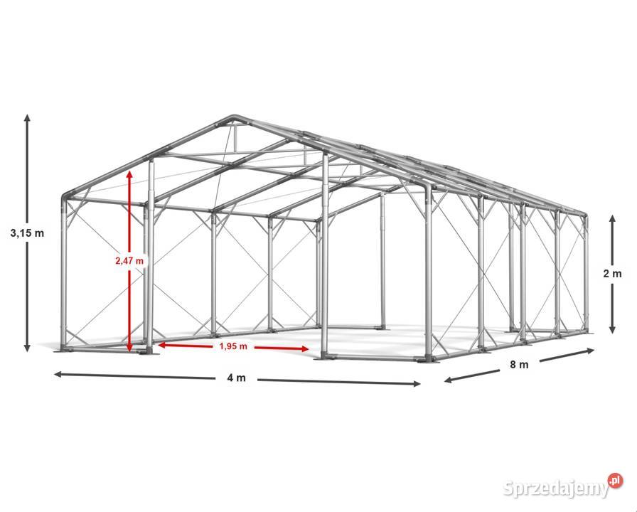 4x8x2m Namiot Magazynowy garaż warsztat nowy Świnoujście