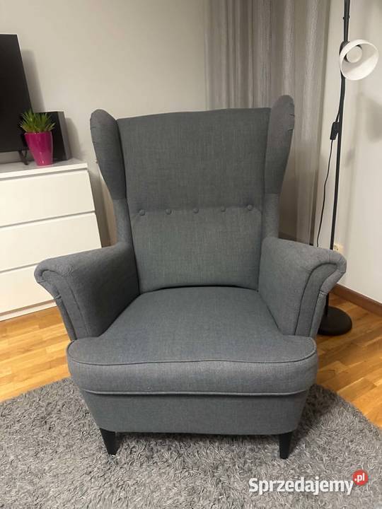 Fotel Strandmon ikea Uszak Szary Stan Olsztyn