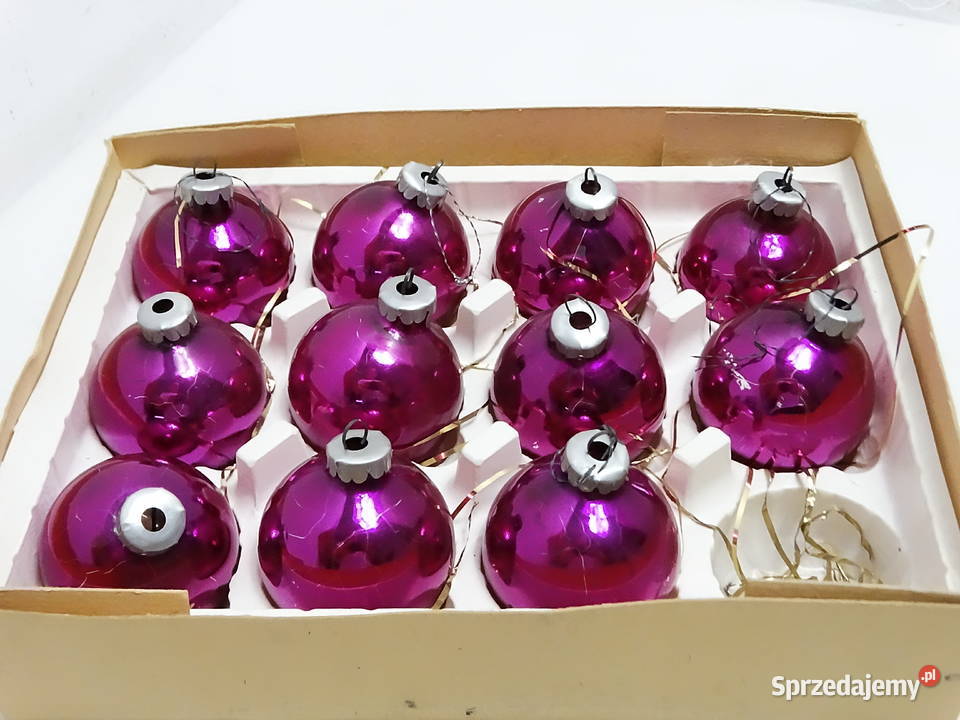 Bombki Choinkowe Szklane Vintage PRL Stare Biłgoraj