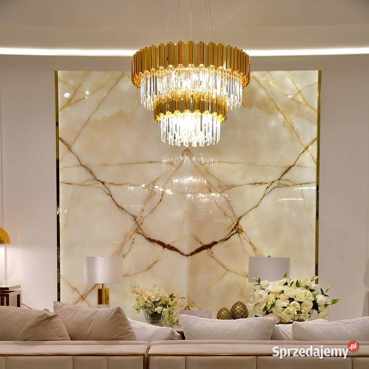 Złoty Żyrandol Kryształowy Empire XL Glamour Warszawa