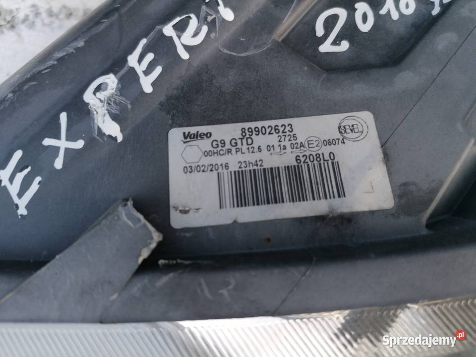 Lampa Lewa Przód Peugeot Exspert 10r Wisznice sprzedam