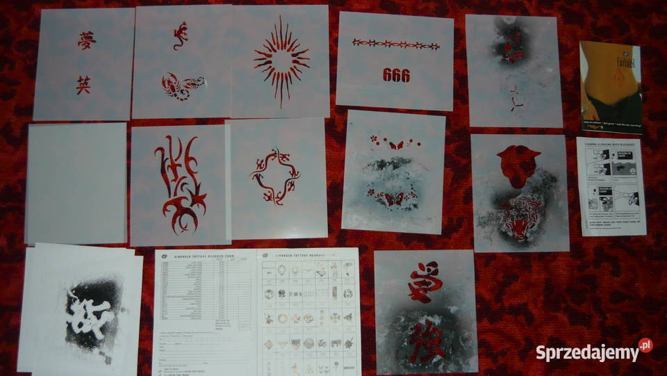 Zestaw do malowania tatuaży zmywalnych airbrush Sokółka