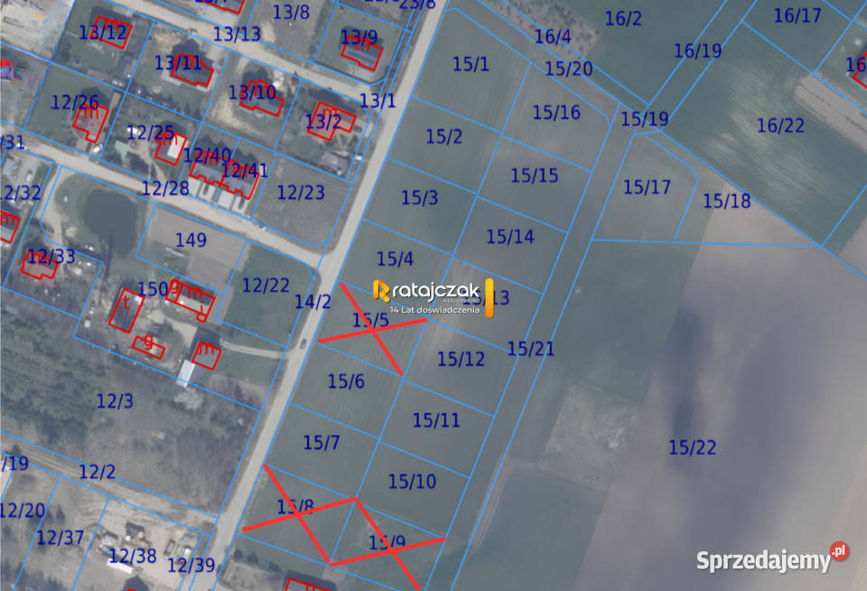 sprzedaży gruntu Otomino 1100m2