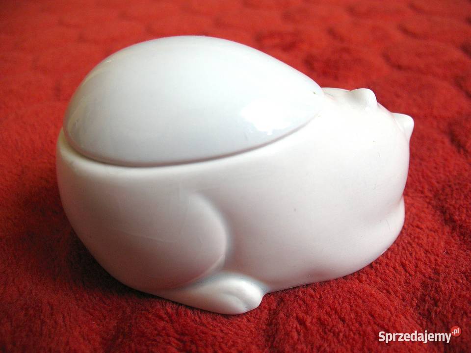 Kot mała szkatułka porcelana 5 x 8 x 5 Siedlce