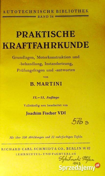 Praktische kraftfahrkunde Martini Bernard Kraków