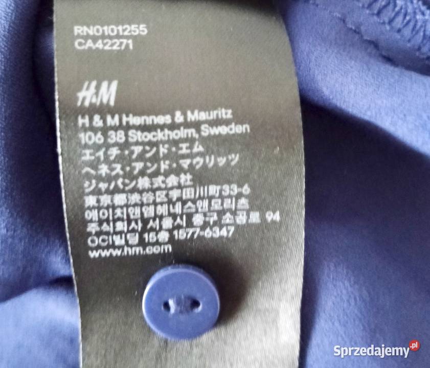 Granatowa koszula HM ML Bez wzoru Nysa