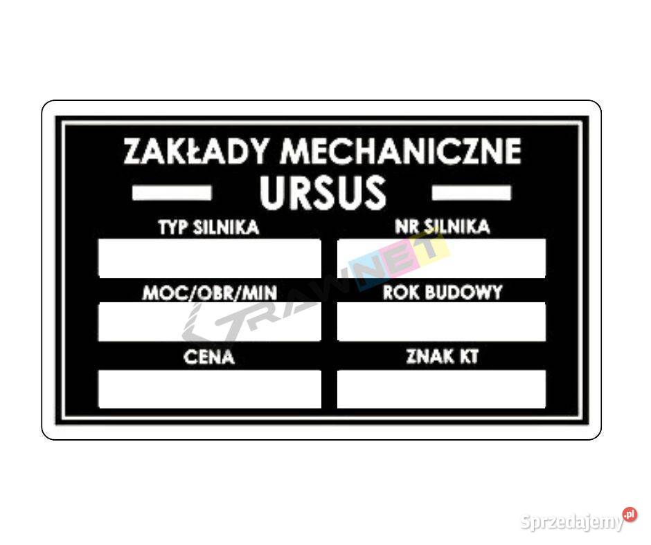 Tabliczka znamionowa silnik URSUS