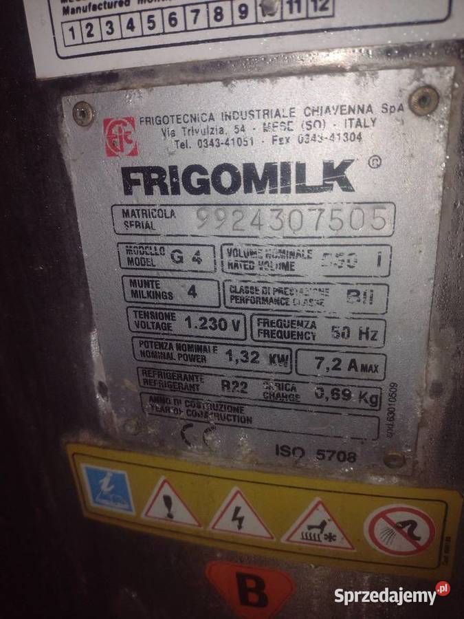 Chłodziarka do mleka Frigomilk 500l Czarnków