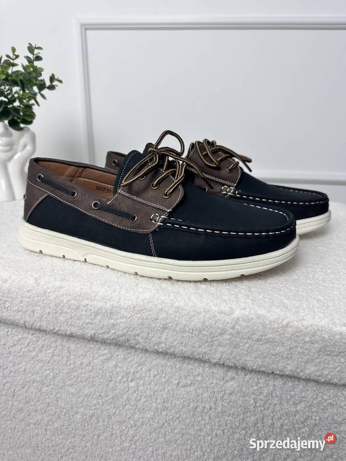 Buty męskie półbuty mokasyny sznurowane 3945
