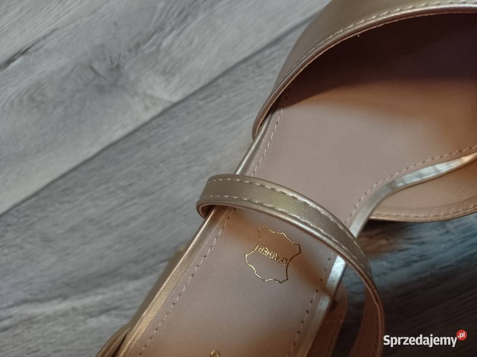 3940 Leather Złote zmysłowe czółenka wieczorowe Kraków sprzedam