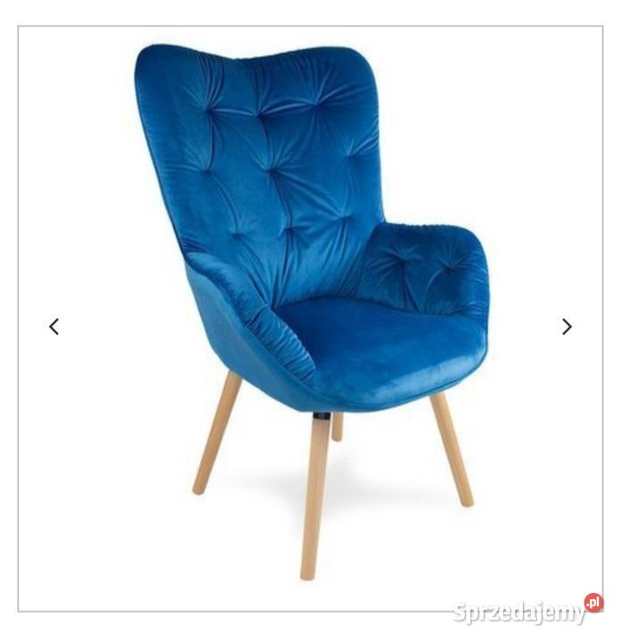 Fotel uszak z weluru niebieski dostępne inne kolory