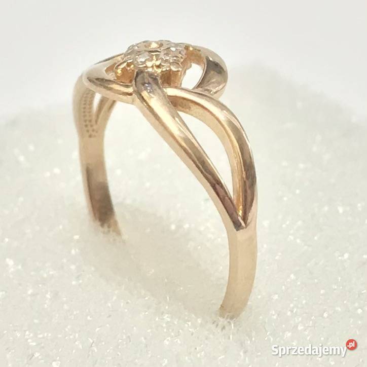 PIERŚCIONEK z RÓŻOWEGO złota 585 14K AŻUROWY r15 sprzedam