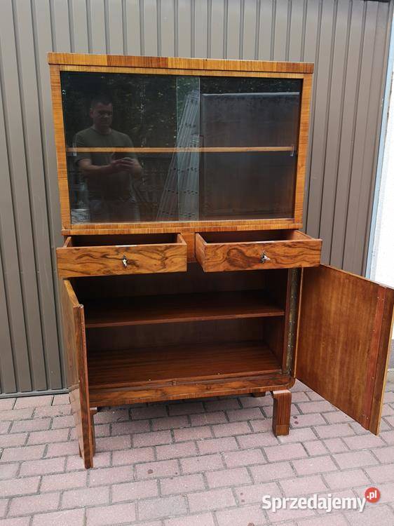 Witryna Biblioteka ARTDECO Unikat Orzech Stara