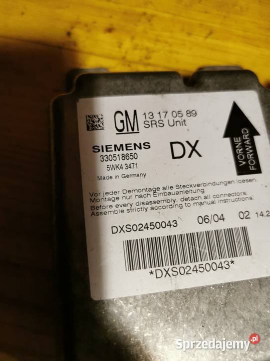Sensor Airbag 13170589 Opel Vectra C Tarnów