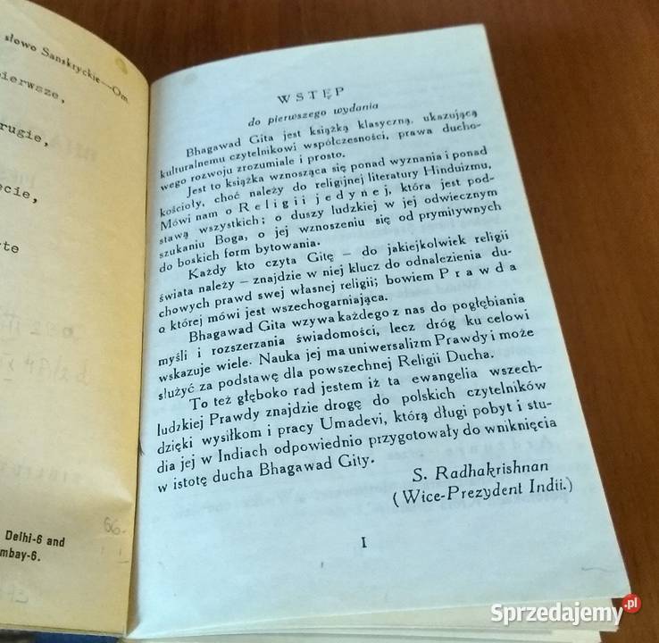 Bhagawad Gita Pieśń Pana przekł Wandy Dynowskiej Gdańsk
