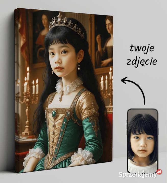 Obraz Portret Królewski na płótnie dziecko mazowieckie Warszawa sprzedam