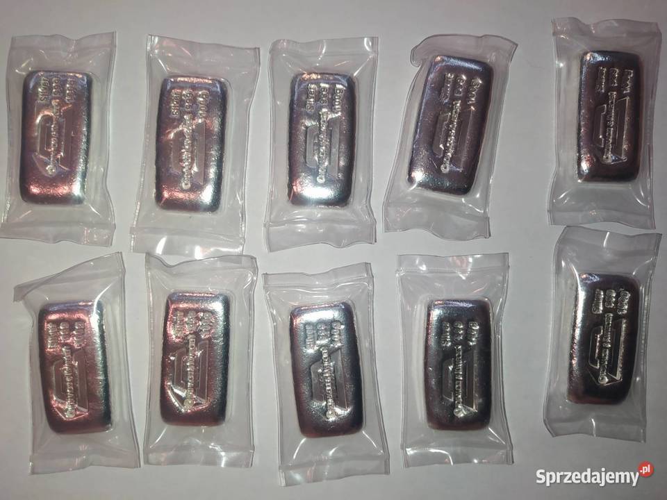 Srebrne sztabki 100 gram x 10 Katowice
