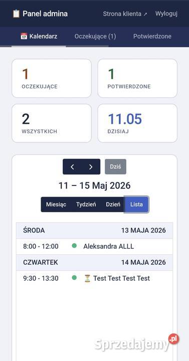 System rezerwacji online klient i admin każda Warszawa usługi it