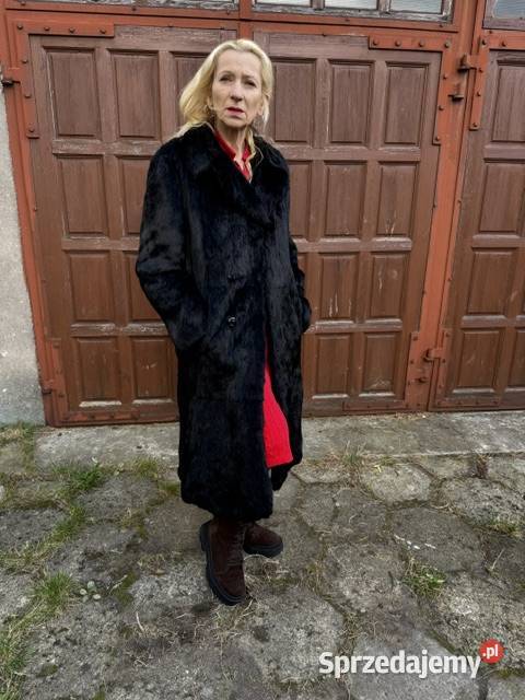 Płaszcz S czarny vintage zimowy midi ciepły brązowy/beżowy Częstochowa