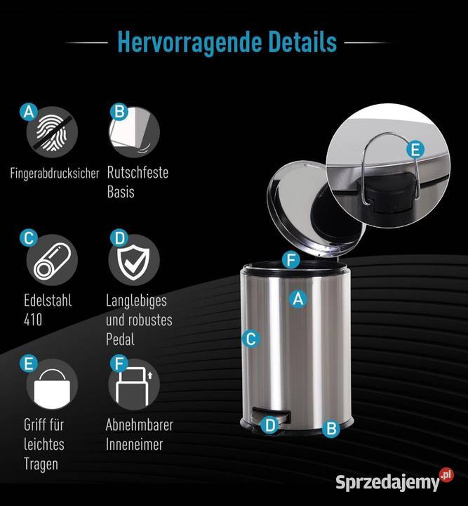 Kosz na śmieci stał nierdzewna