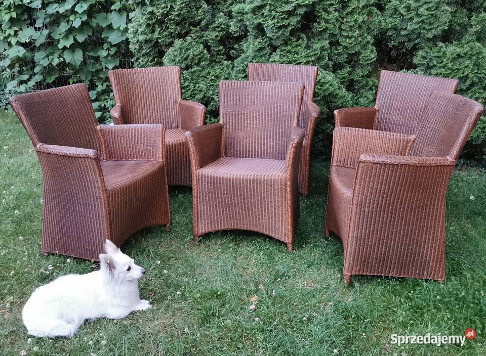 Krzesła do jadalni na taras Lloyd Loom RATTAN 6 Łask