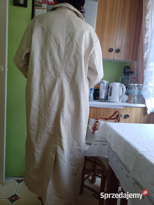 36S ASOS Długi płaszcz skórzany z Londynu NOWY Rozmiar 36(S) Kurtki i płaszcze