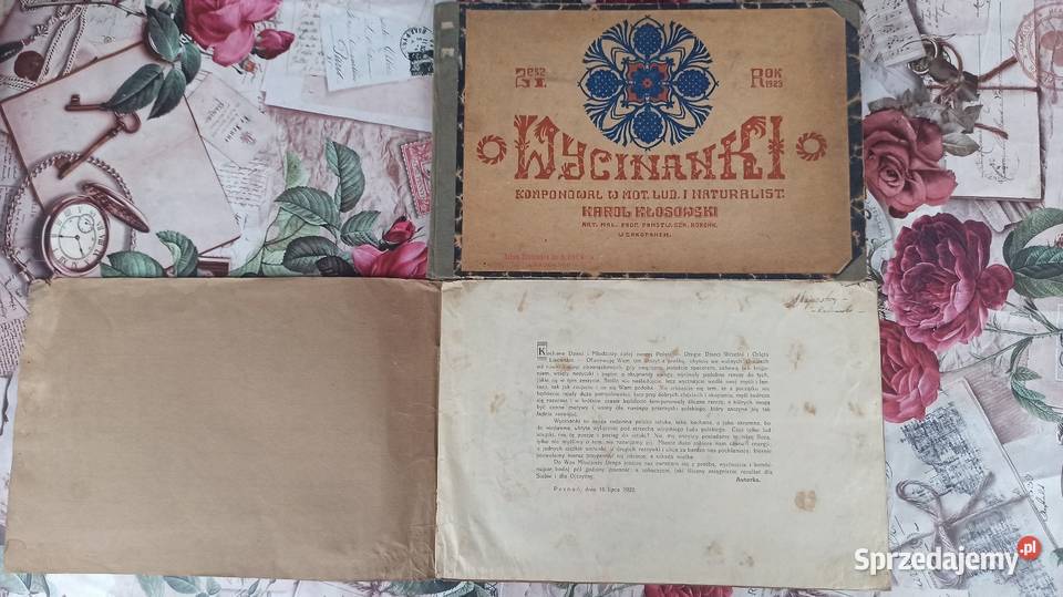 Przedwojenne wycinanki roboty ręczne i rysunki łódzkie Wieluń