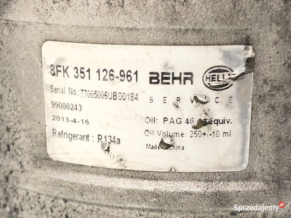 SPRĘŻARKA KLIMATYZACJI AUDI A6 C5 8FK351126961 sprzedam