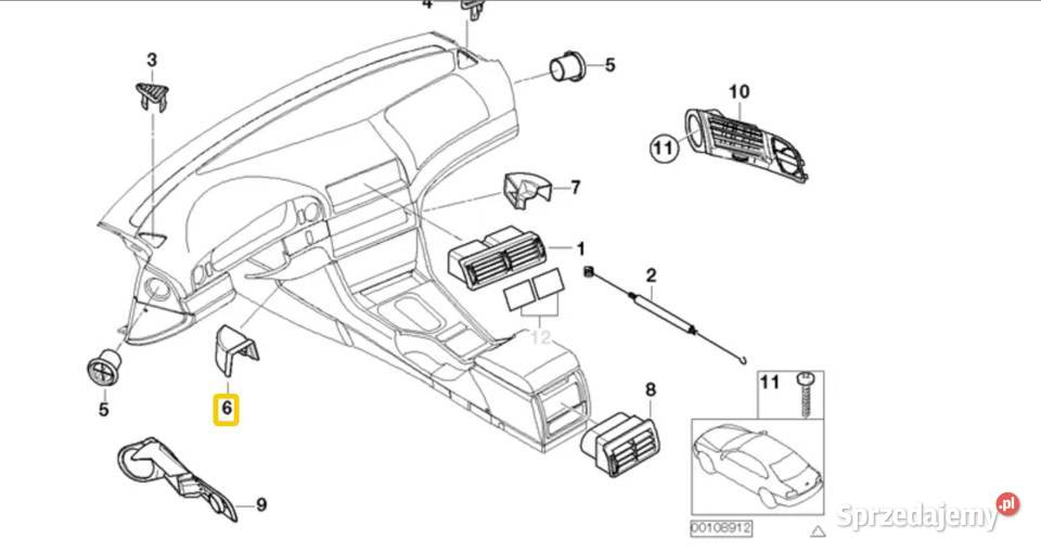 Kanał grzewczy przypodłogowy lewy BMW E39 Sietesz