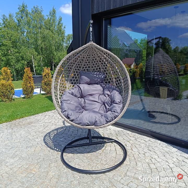 Fotel wiszący ogrodowy elden trigo szary kokon małopolskie