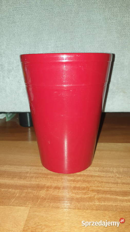 Czerwonabordo osłonka doniczka wysoka ceramiczna Warszawa