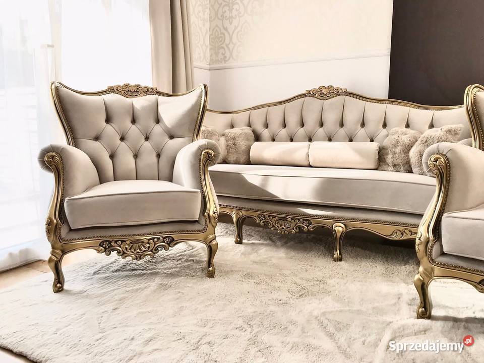 Komplet wypoczynkowy Ludwikowski barokowy sofa Jagodnik