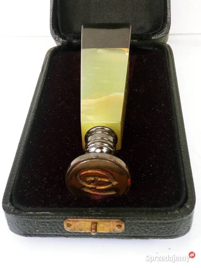 Pięczęć ArtDeko Brąz Agat Etui Nowa Sól