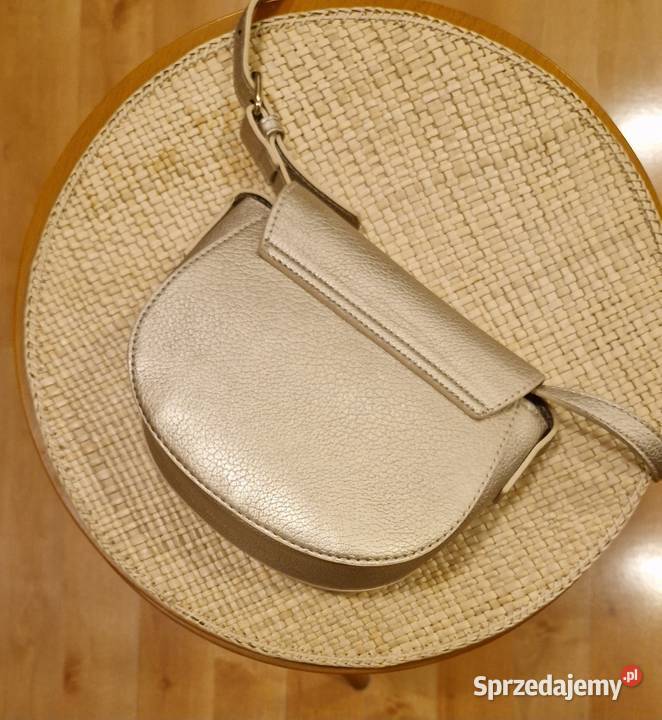 Wizytowa TOREBKA mała złota okrągła ecoskóra Lublin