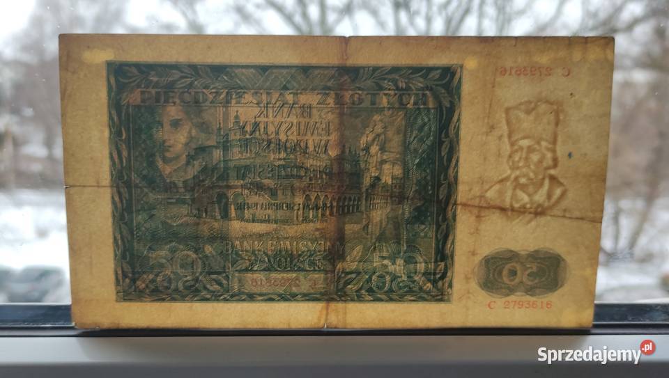 Banknot GG 50 złotych 1941 Seria C Ładny Numizmatyka Pruszków