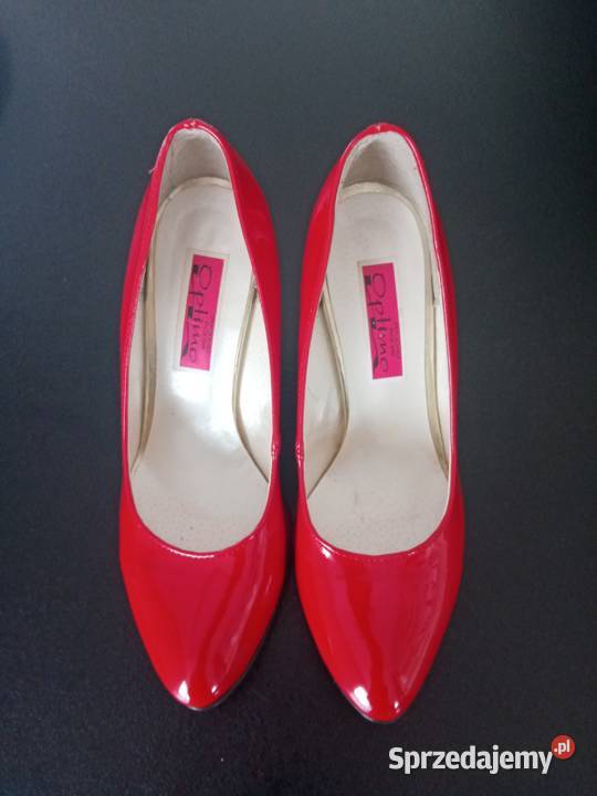 Buty na obcasie czerwone r 37 Konin sprzedam