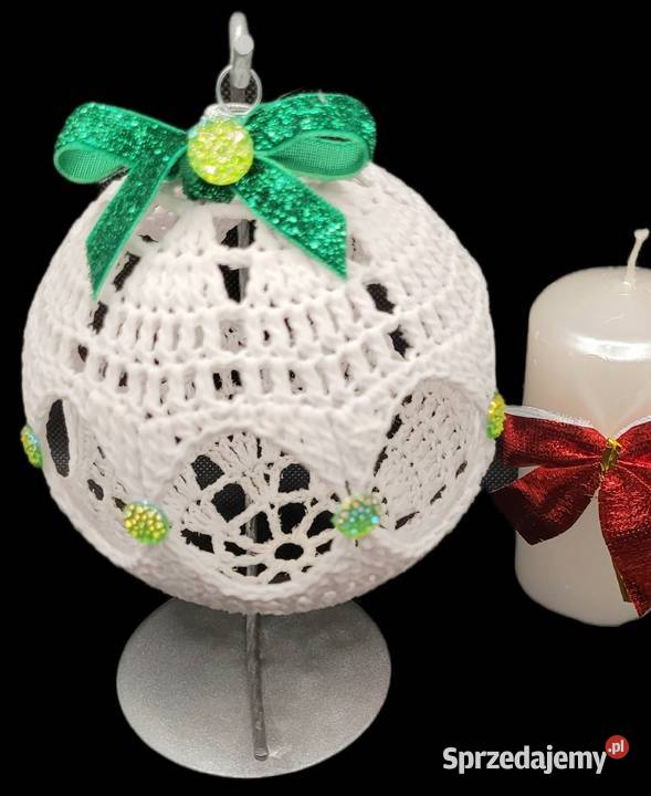 Bombka ręcznie wykonana na stojaku małopolskie Krzywaczka