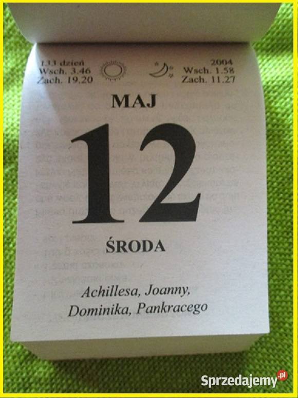 Kartka z kalendarza kartka data żdzierak Łódź