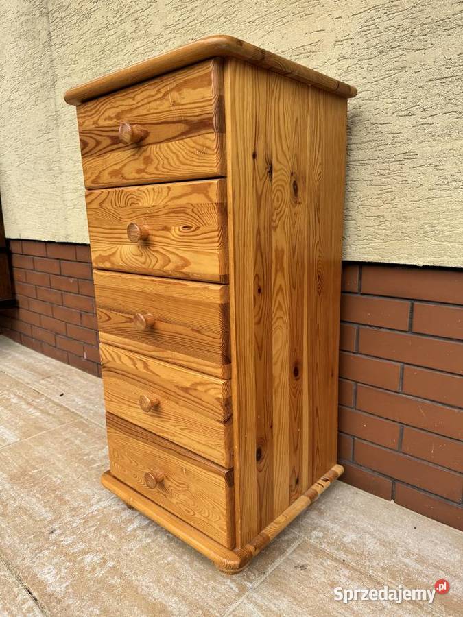 Szafka z szufladami słupek drewniana sosnowa mazowieckie Sulbiny
