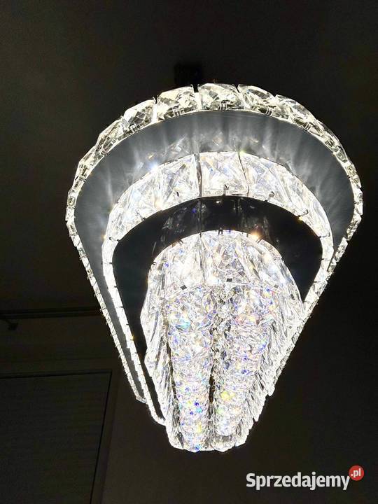 Żyrandol lampa kryształowa owalna wisząca led Warszawa