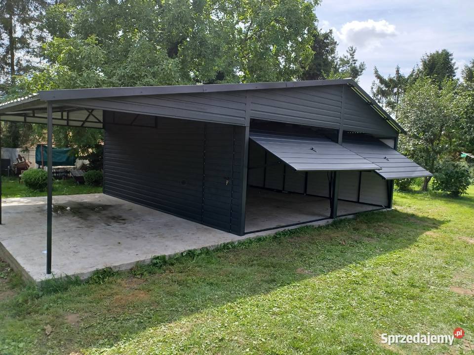 GRAFITOWY Garaż Blaszany 9x6 z ZADASZENIEM podkarpackie Majdan Królewski