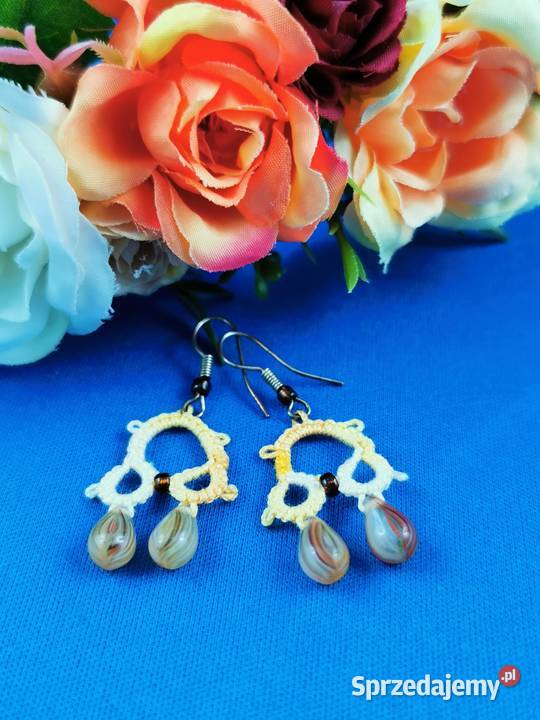Kolczyki frywolitkowe sprzedam