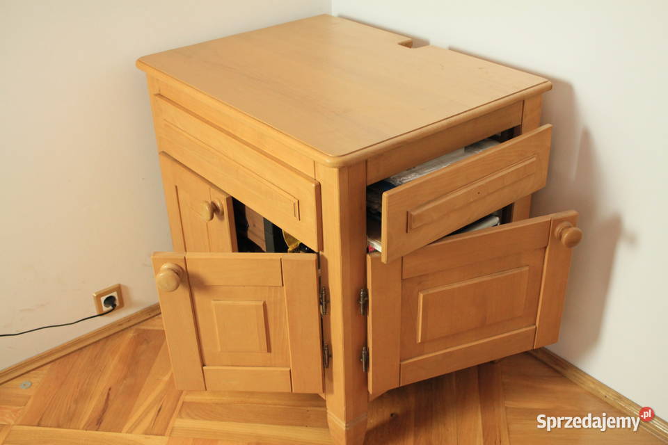 Piękny stolik dębowy narożny z szufladami śląskie Pszczyna sprzedam