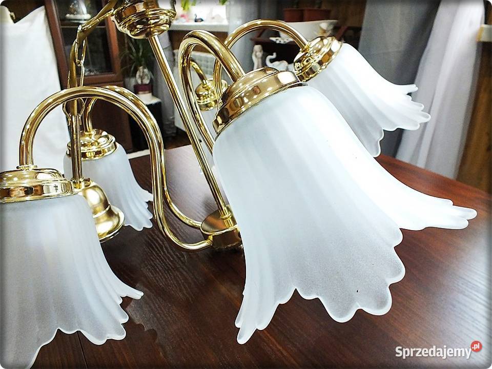 Lampa wisząca sufitowa Złoty żyrandol 5 ramienny Żary