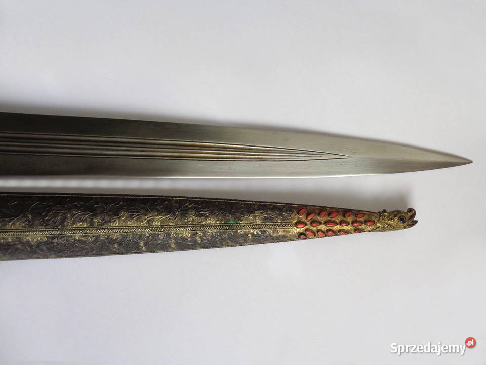 Duży Sztylet Ozdobny Dagger z Koralami opolskie Brzeg