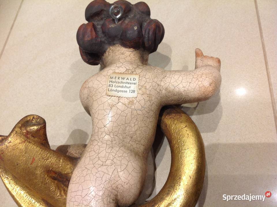 ANIOŁ Drewniana Figurka MERWALD Holzsvhnitzerei Nowa Sól