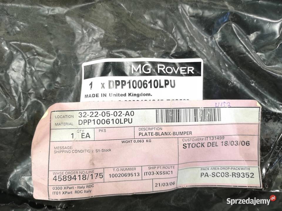 OSŁONA HALOGENU LEWA PRZÓD ROVER 400 ORYGINAŁ osobowe