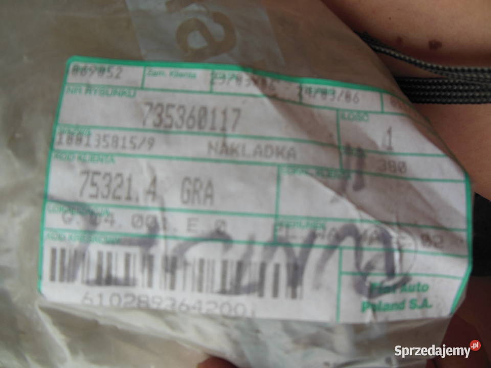 735320213 PUNTO II LISTWA SPOILER ZDERZAKA TYŁ Kozy